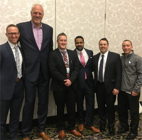 Height comparison with our 2018 Med-Ed Day guest speaker, Mark Eaton.